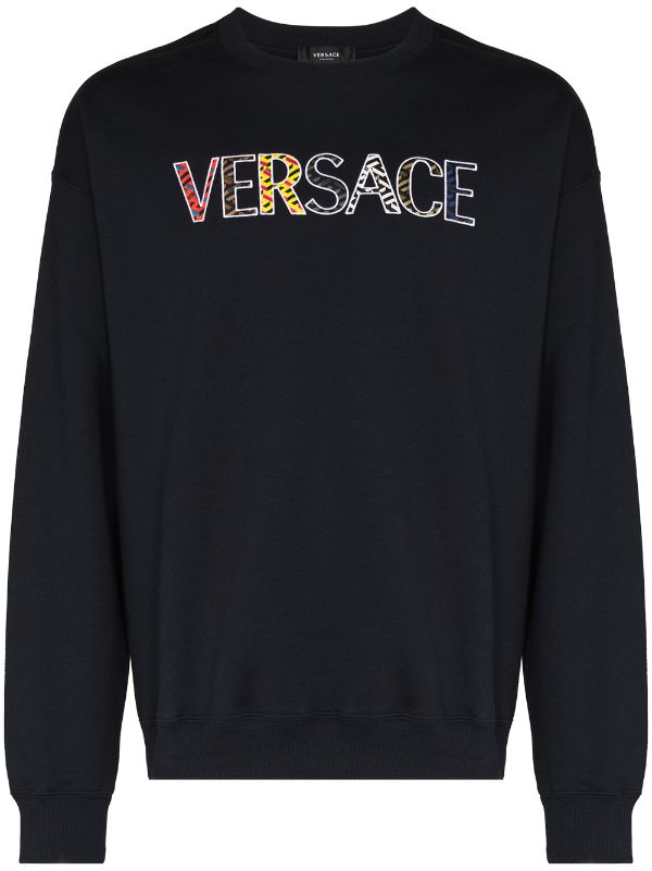 versace logo embroidered sweatshirt