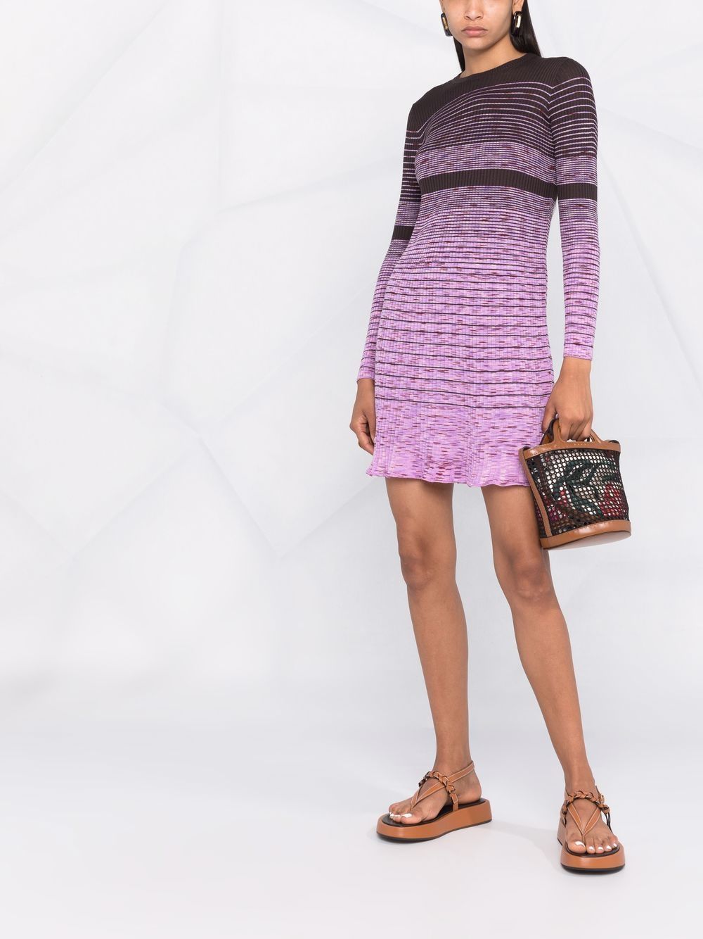 фото M missoni трикотажное платье мини с расклешенным подолом