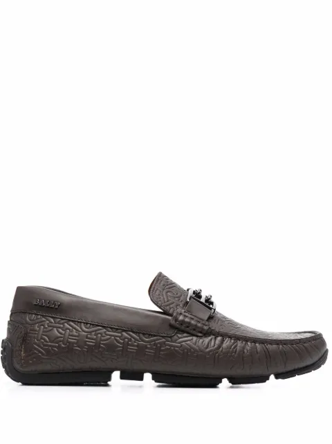 Bally logo-plaque leather loafers