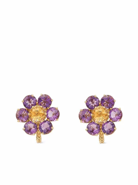 Dolce & Gabbana 18K yellow gold Spring amethyst earrings