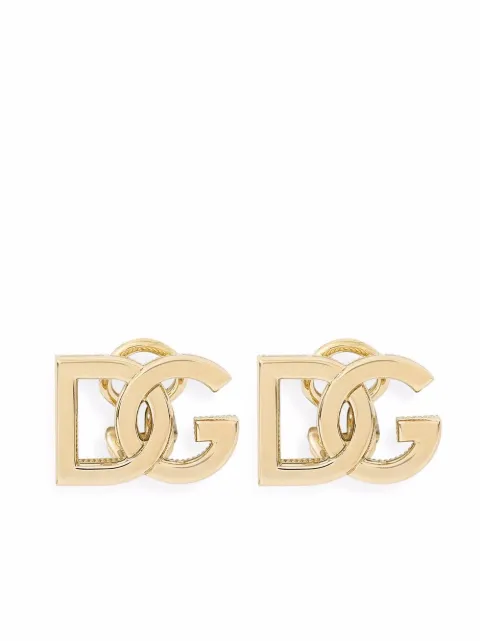 Dolce & Gabbana 18kt yellow gold logo clip-on earrings