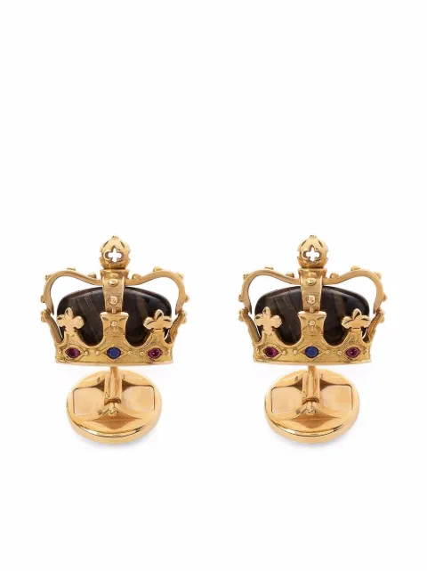 Dolce & Gabbana mancuernillas con motivo de corona y detalle de gemas
