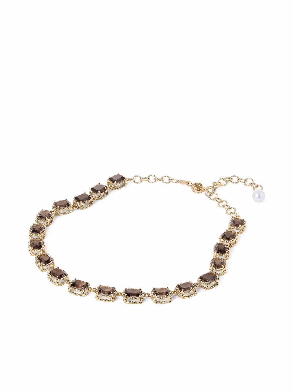 Shop Dolce & Gabbana 18kt Yellow Gold Anna Gemstone Necklace