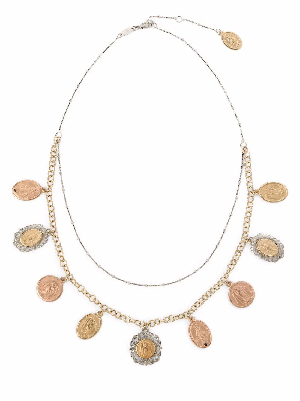 

Dolce & Gabbana collar Sicily en oro de 18kt con zafiros y medallones - Dorado