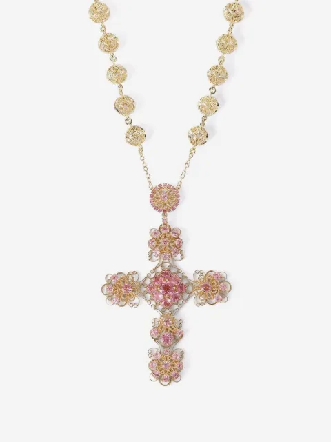 Dolce & Gabbana 18K yellow gold Filigree tourmaline necklace