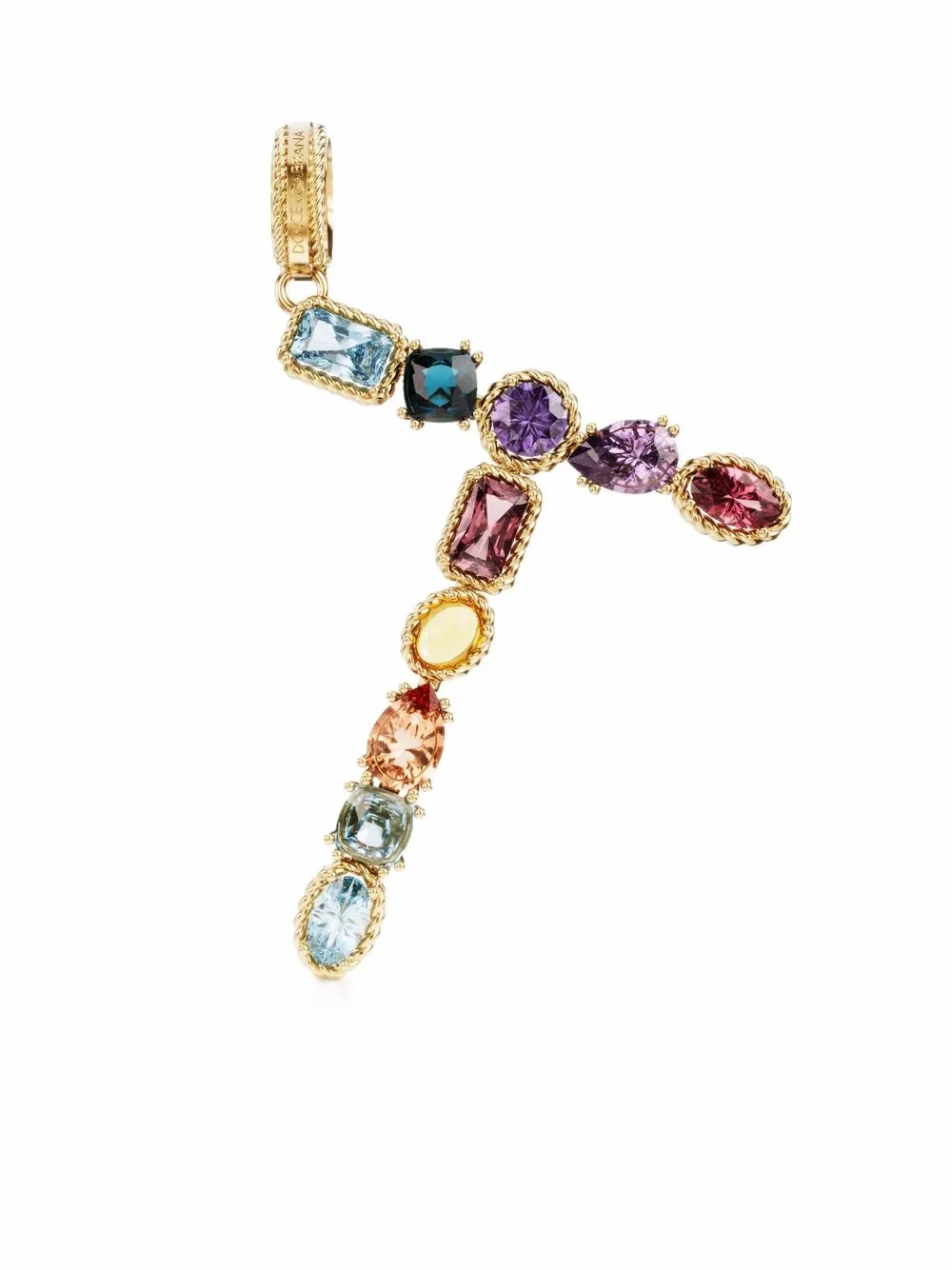 Dolce & Gabbana Rainbow Alphabet T ペンダント 18Kイエローゴールド - ゴールドトーン Dolce & Gabbana Rainbow Alphabet T ペンダント 18Kイエローゴールド - ゴールドトーン