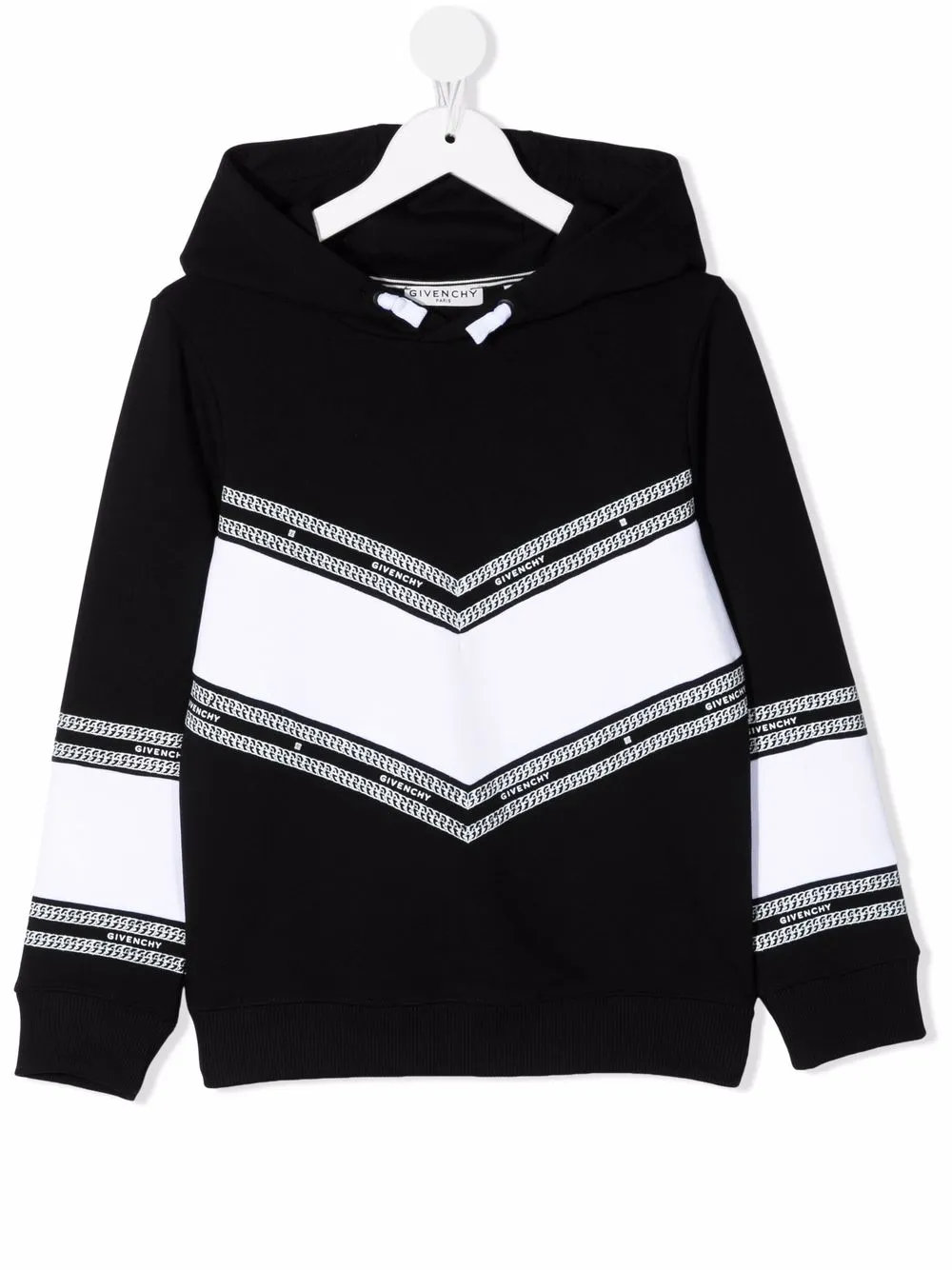 

Givenchy Kids hoodie con ribete del logo - Negro