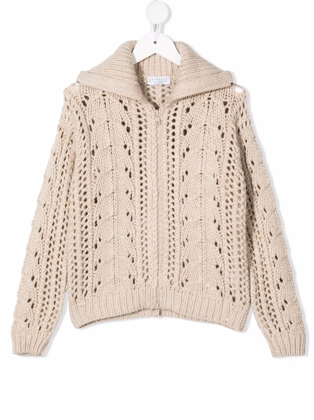 

Brunello Cucinelli Kids knitted zipped cardigan - Neutrals