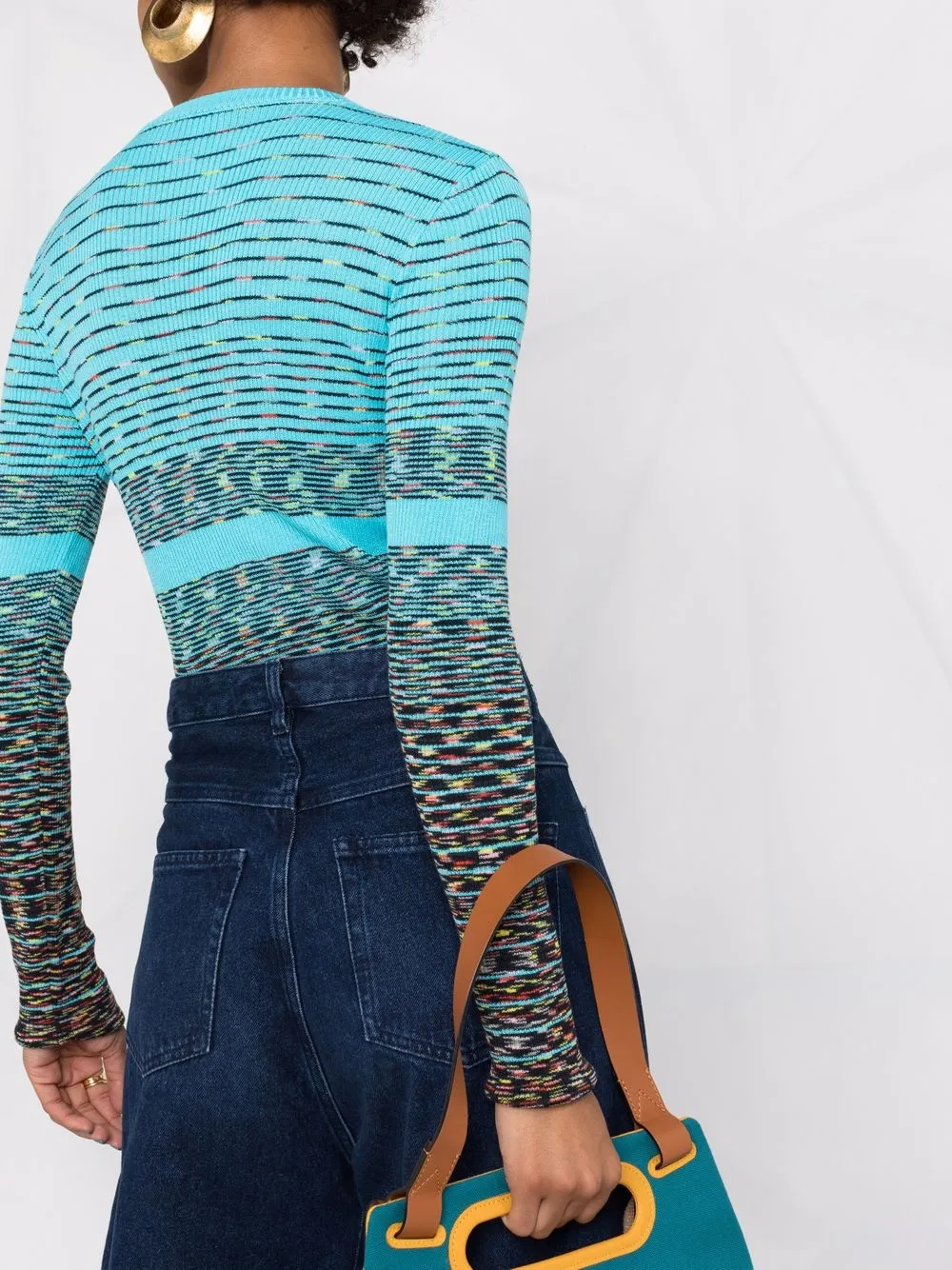 фото M missoni топ из смесовой шерсти в рубчик
