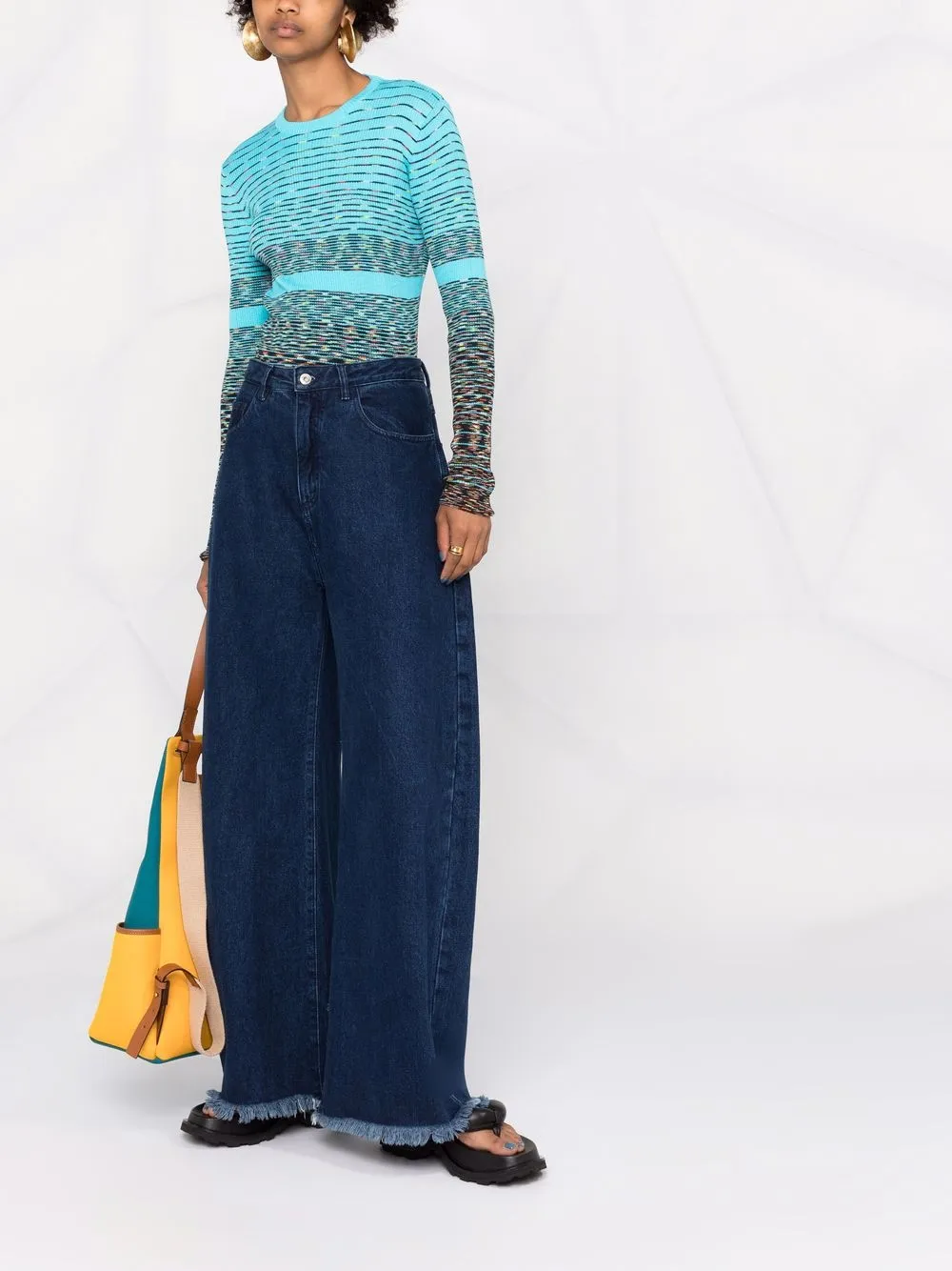 фото M missoni топ из смесовой шерсти в рубчик