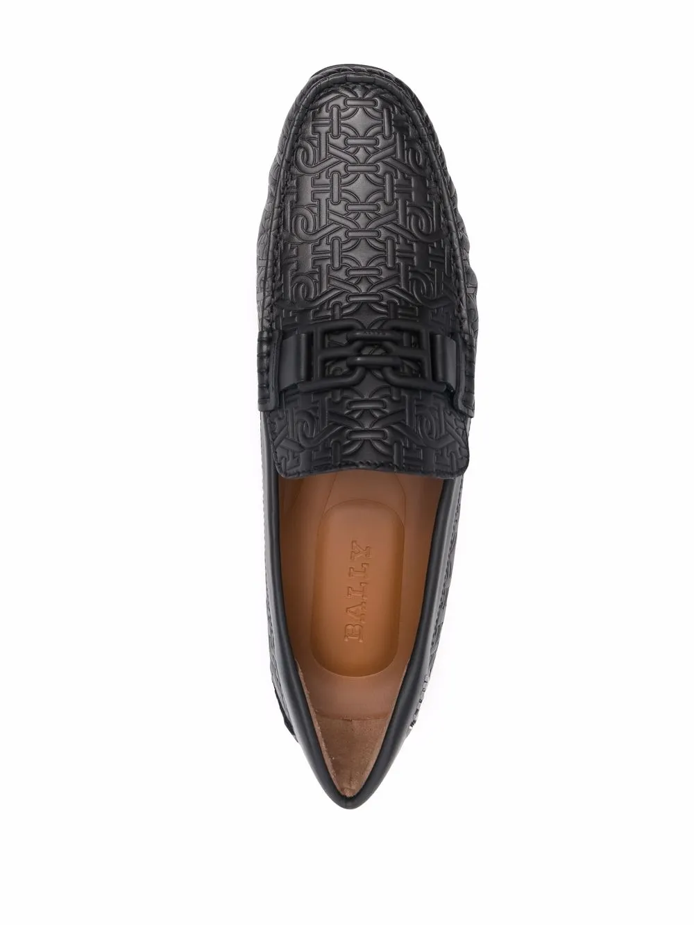 Shop Bally Logo-plaque Leather Loafers In Schwarz