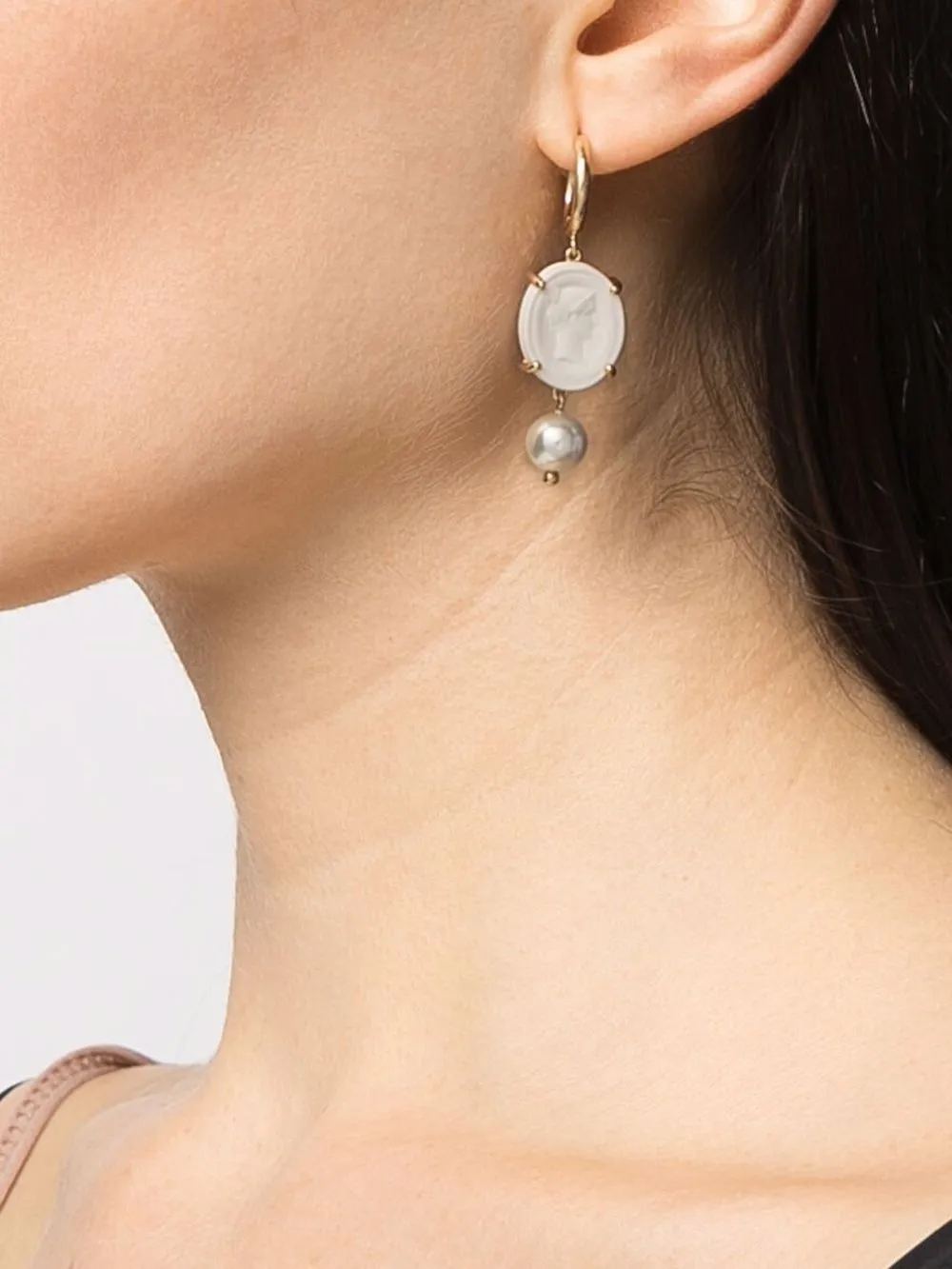 Shop Simone Rocha Porcelain Drop Earrings In Weiss