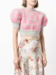 Ashley Williams teddy intarsia-knit cropped jumper