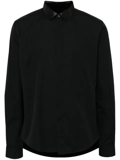 Gucci faux-leather collar shirt