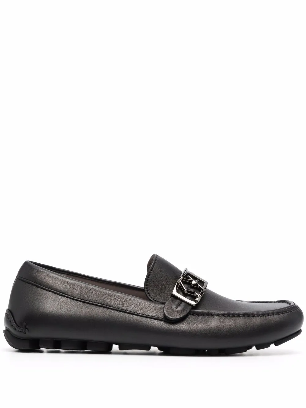 

Ferragamo mocasines con placa del logo - Negro