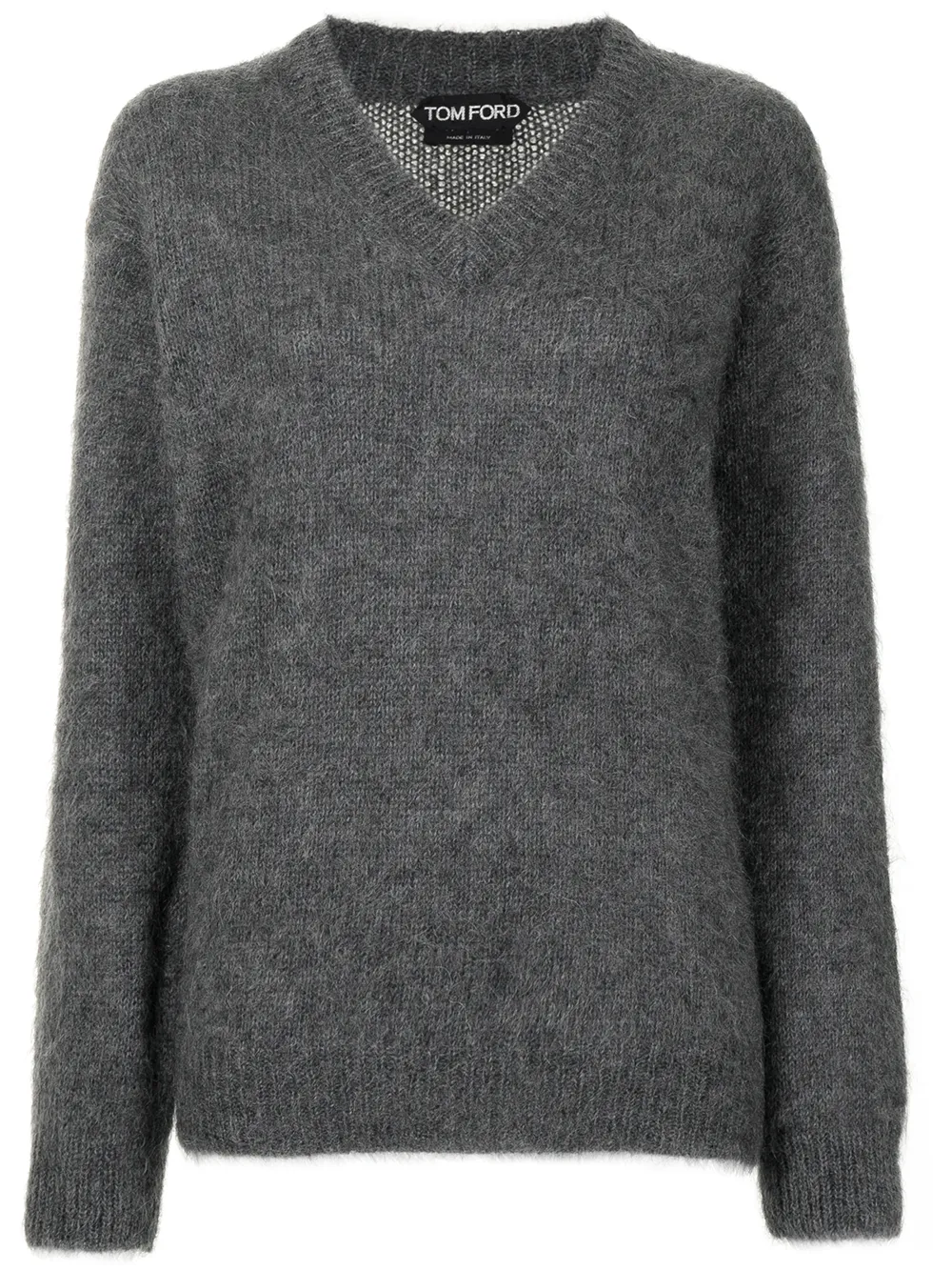 

TOM FORD V-neck brushed mohair-blend jumper - Grey