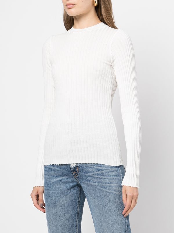 ANINE BING Cecilia long-sleeve ribbed-knit Top -