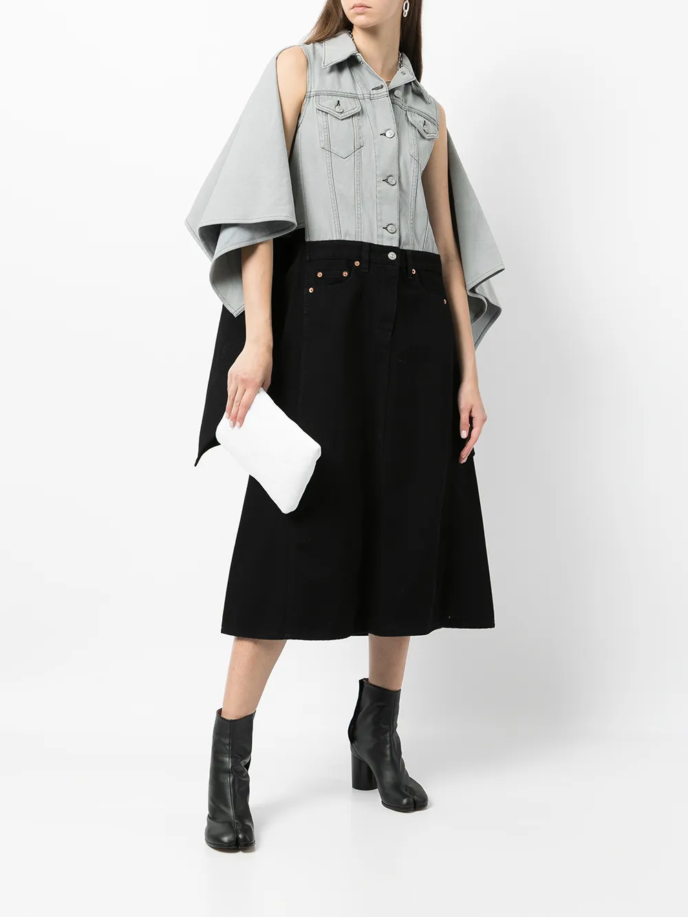 фото Mm6 maison margiela платье с драпировкой и рукавами-кейп