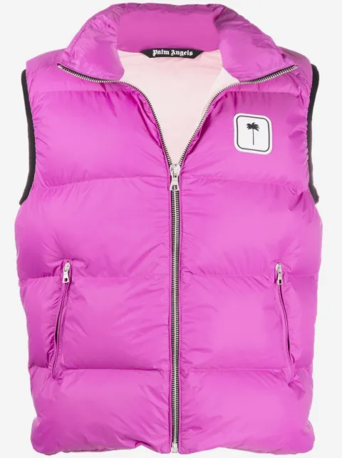 Palm Angels logo-patch padded gilet