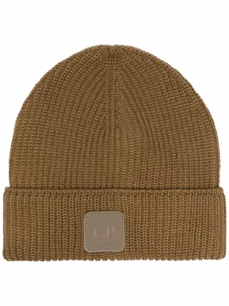 logo-patch Knitted Beanie Hat - Farfetch