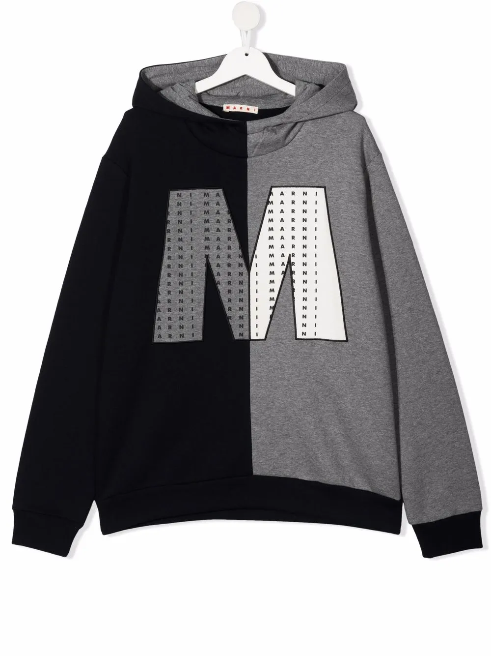 фото Marni kids худи в стиле колор-блок с логотипом