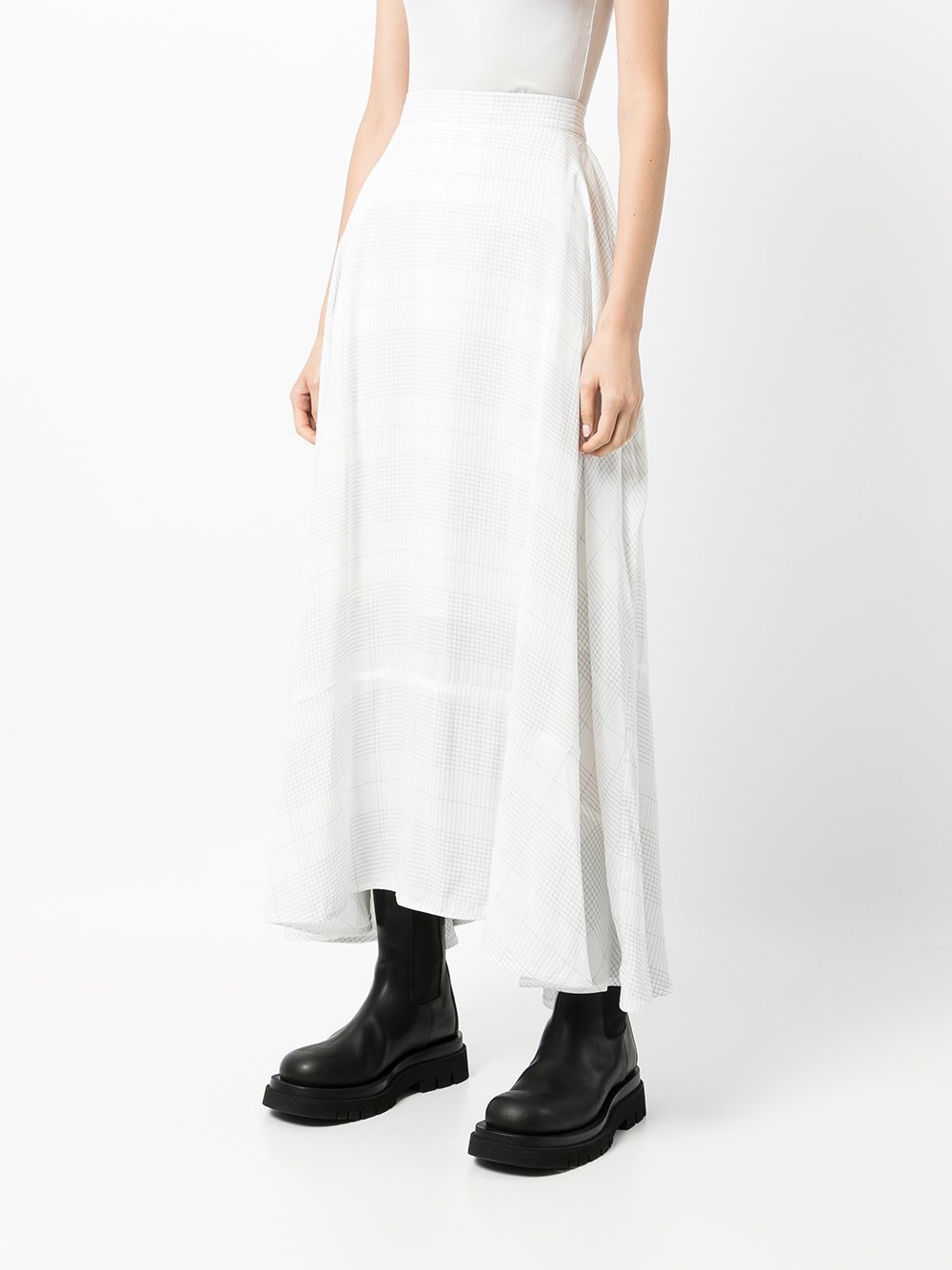 Shop Maticevski Famous Check Silk Skirt In White