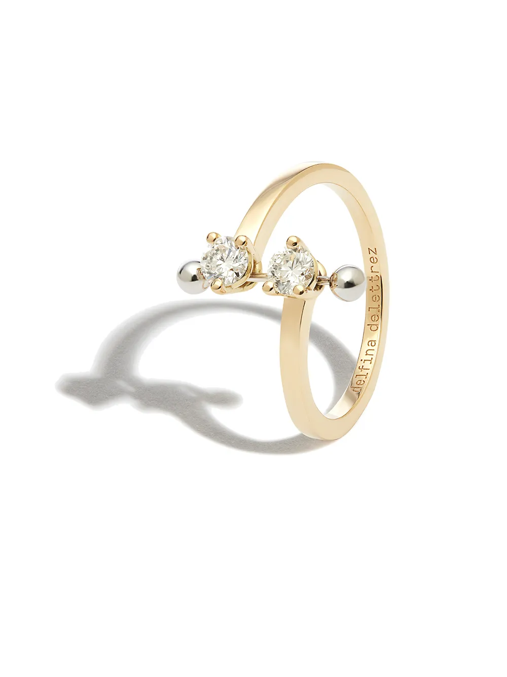 Shop Delfina Delettrez 18kt Yellow Gold Two In One Diamond Ring