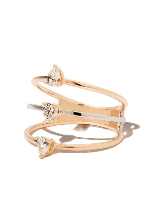 Delfina Delettrez 18kt Yellow Gold Two In One Diamond Ring - Farfetch