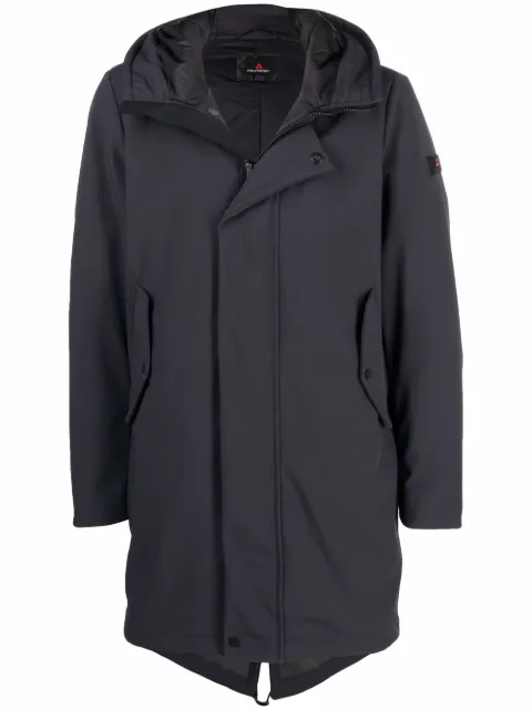 Peuterey logo patch hooded coat