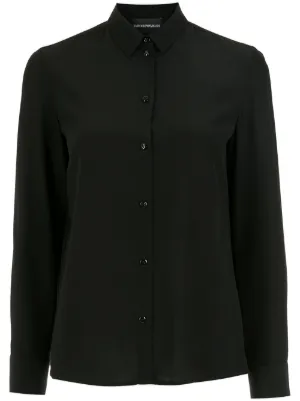 Emporio Armani シルクブレンド シャツ | ブルー | FARFETCH JP
