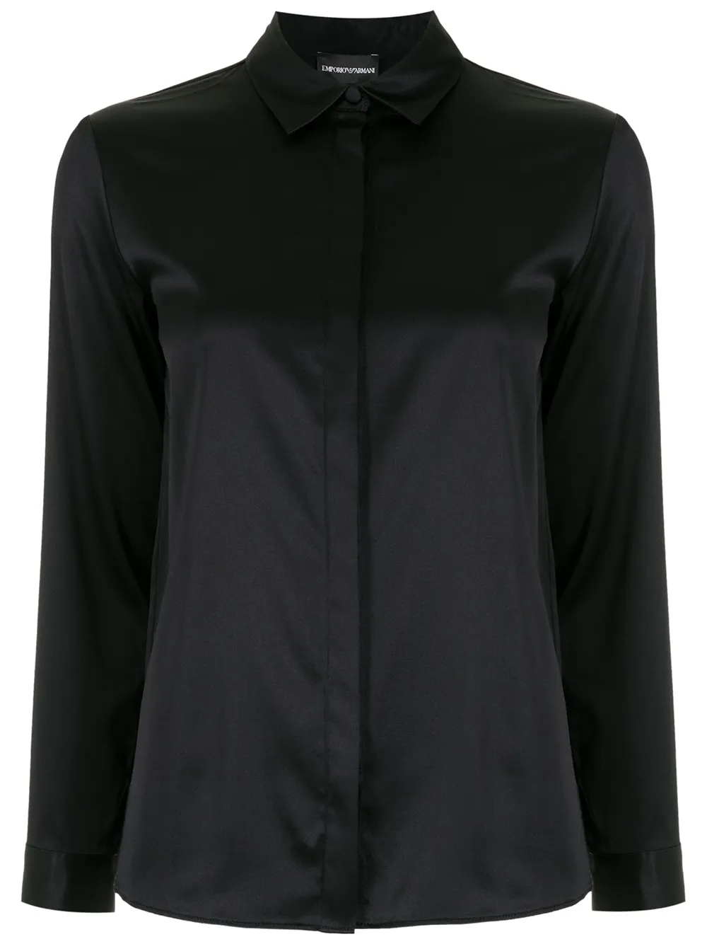 EMPORIO ARMANI LONG-SLEEVE SILK SHIRT