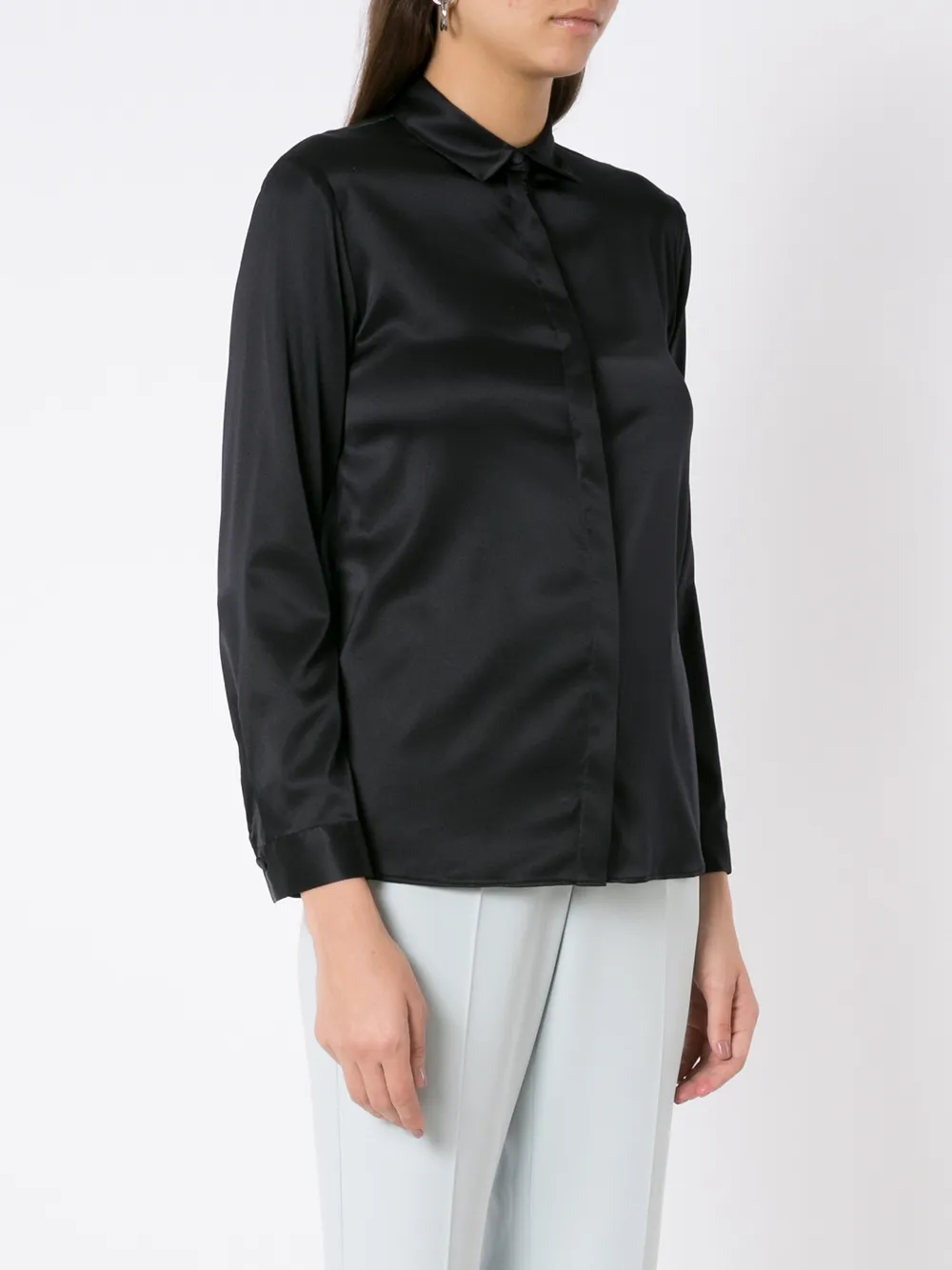 EMPORIO ARMANI LONG-SLEEVE SILK SHIRT
