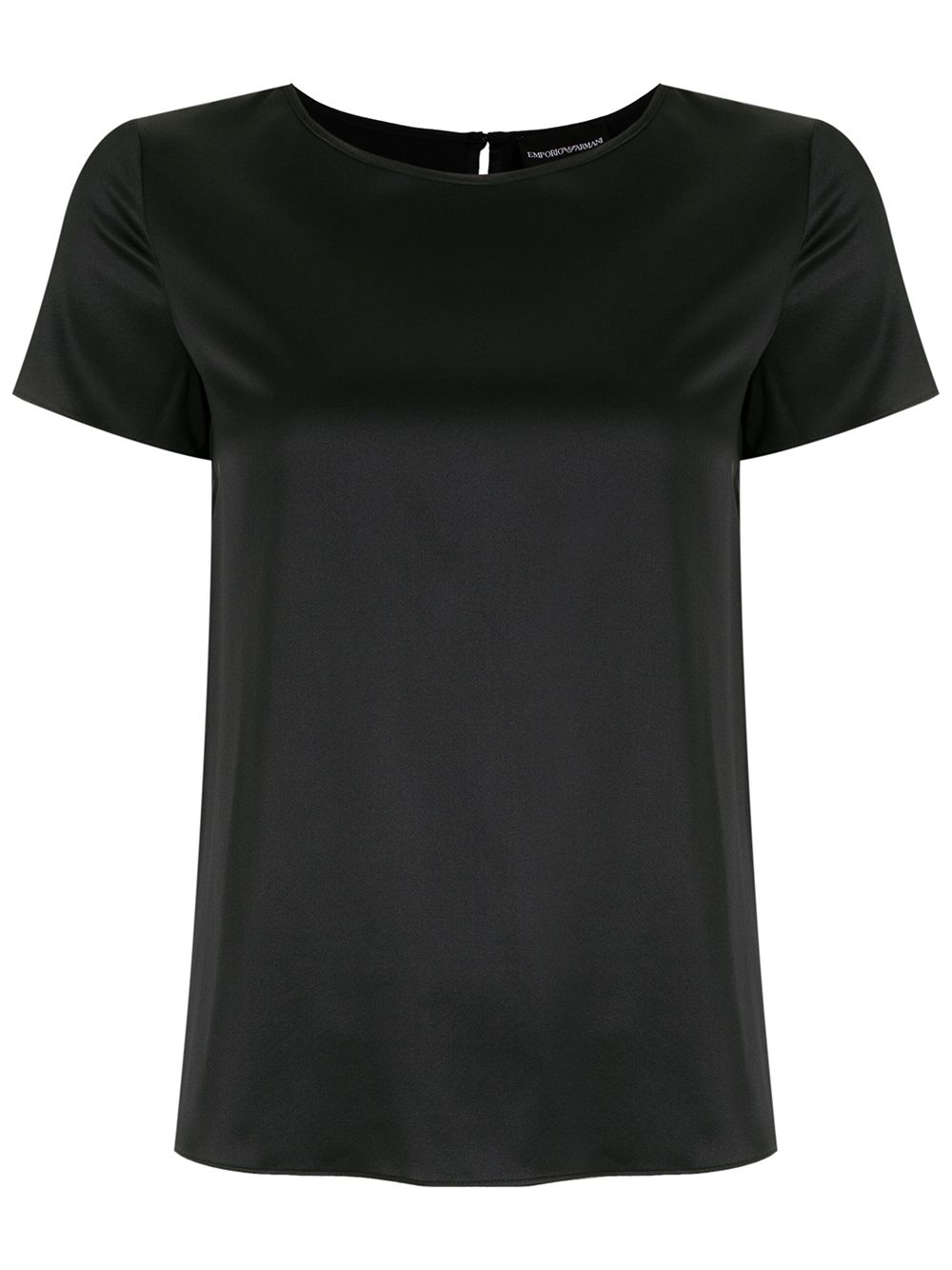 Emporio Armani round-neck stretch-silk T-shirt – Black