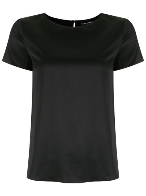 Emporio Armani round-neck stretch-silk T-shirt Women