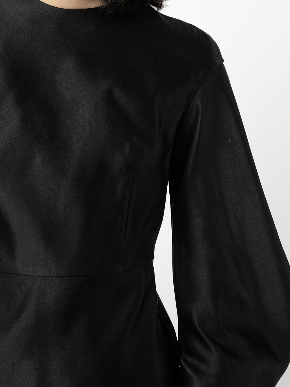 Shop Tom Ford Puff-sleeve Duchess-silk Minidress In Black