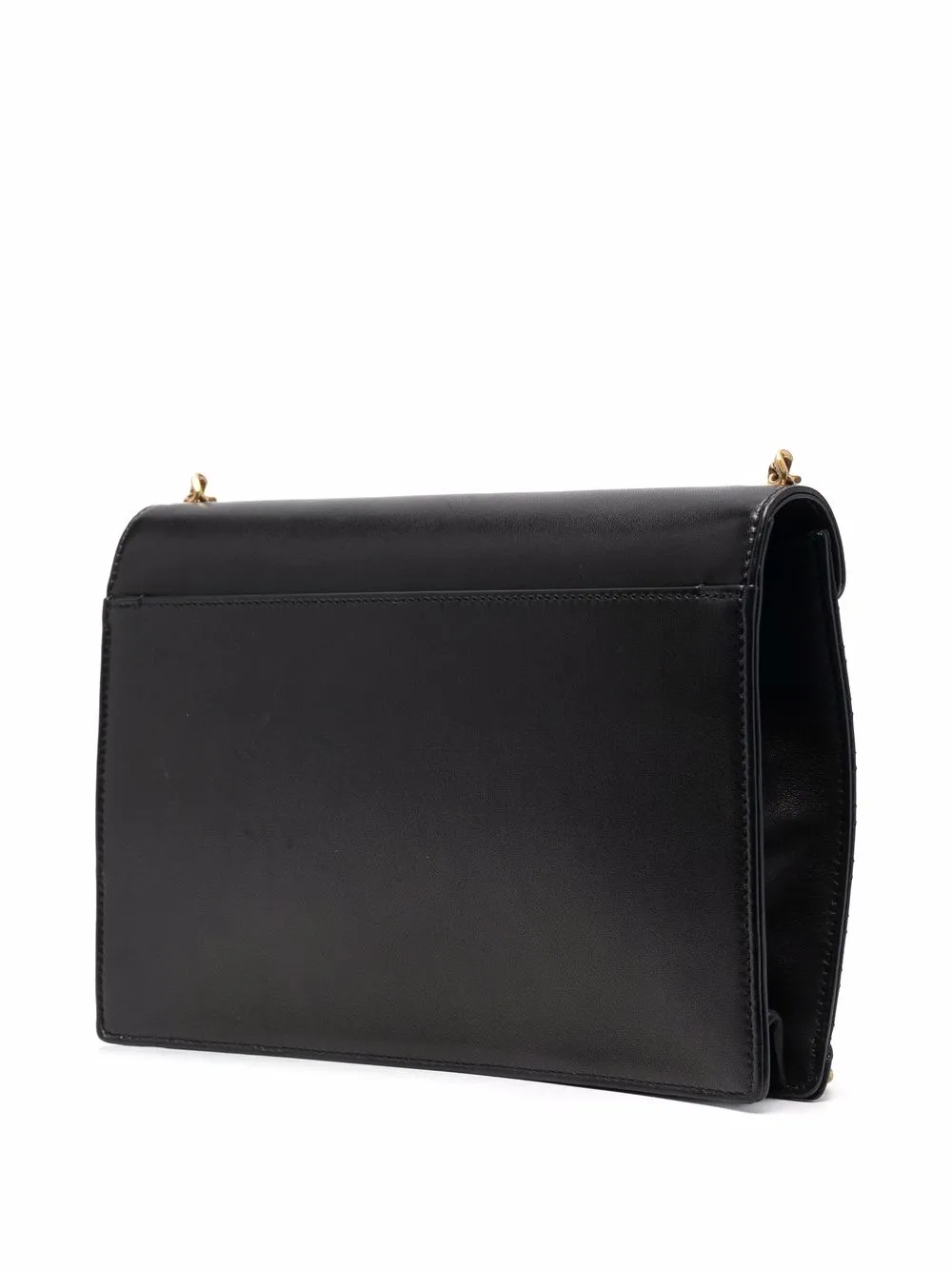 Saint Laurent Gaby Monogram Plaque Shoulder Bag In Black ModeSens