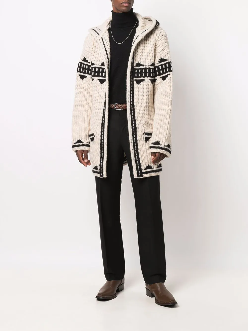 Saint Laurent Hoodie met open voorkant - Beige