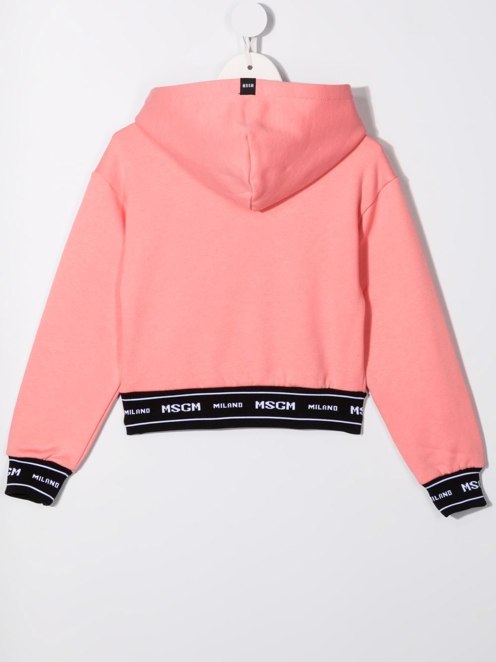 Shop Msgm Logo Long-sleeve Hoodie In 粉色