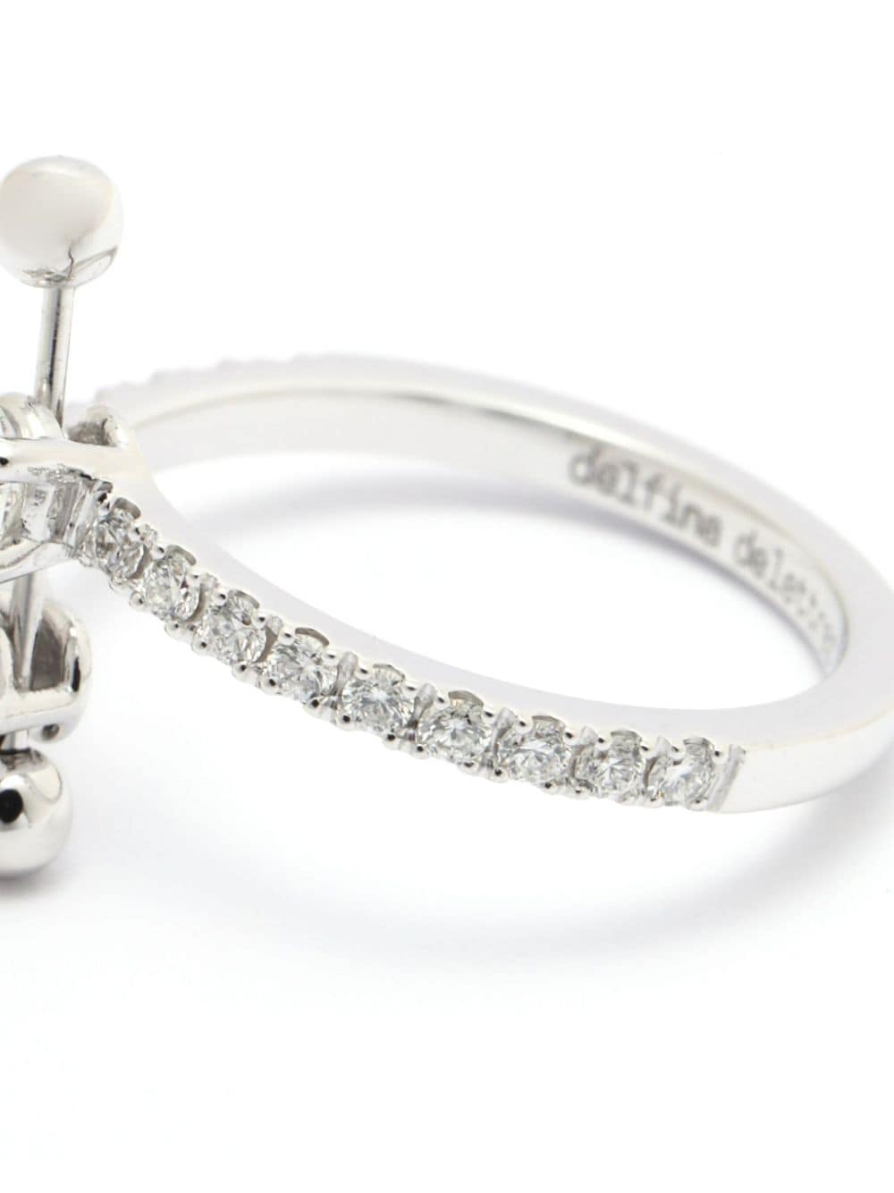 Shop Delfina Delettrez 18kt White Gold Two In One Contrariè Diamond Ring In Silver