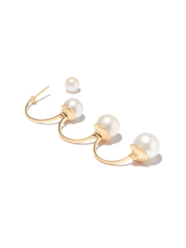 Delfina Delettrez 18kt Yellow Gold Multi Pearl Single Drop Earring Gold FARFETCH AE
