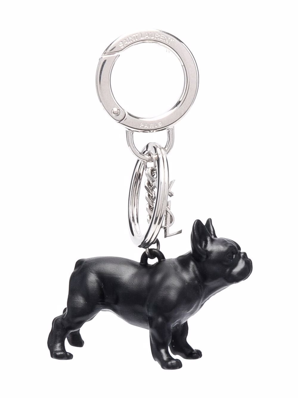 фото Saint laurent брелок chiavi в форме собаки с подвеской-логотипом