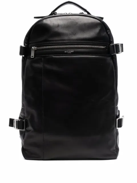 Saint Laurent Mochila com logo e acabamento polido