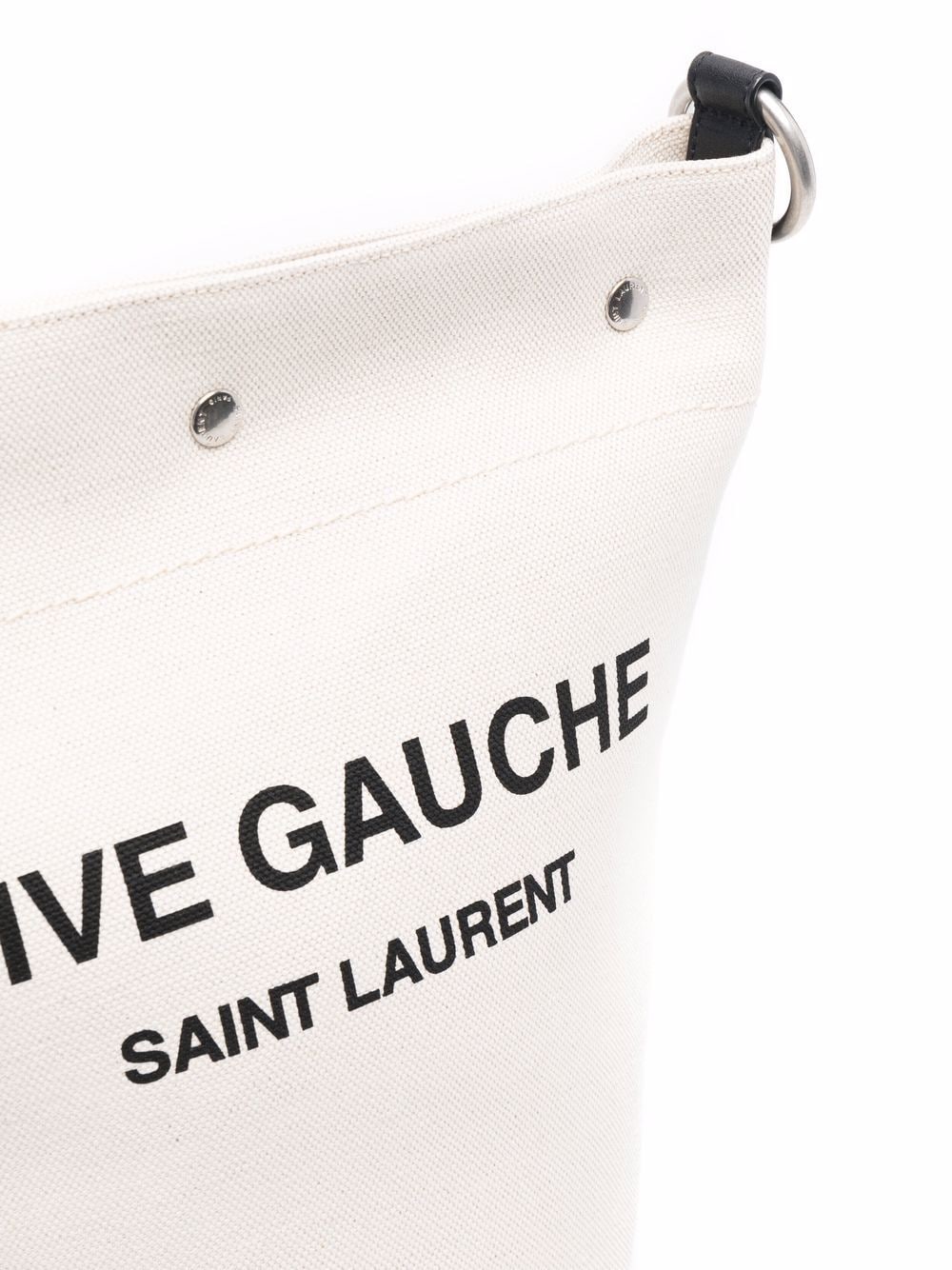 Shop Saint Laurent Logo-print Bucket Shoulder Bag In Nude