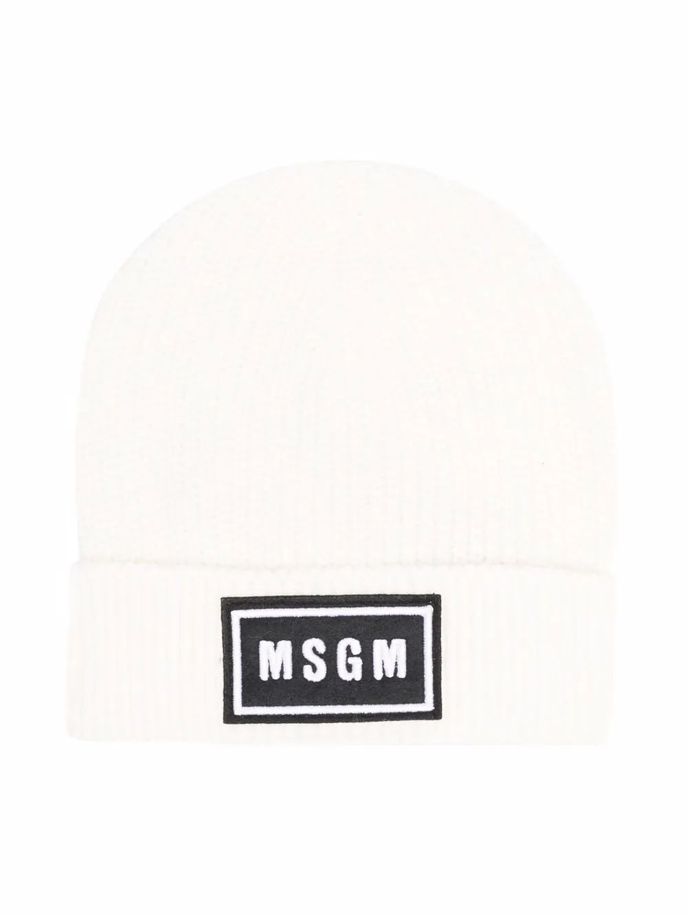 

MSGM Kids gorro con parche del logo - Blanco