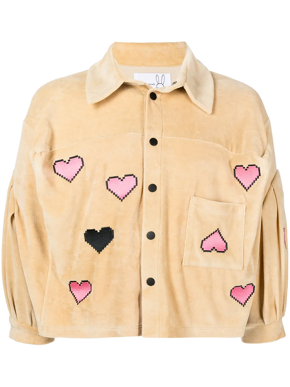 

Natasha Zinko camisa con corazones bordados - Neutro