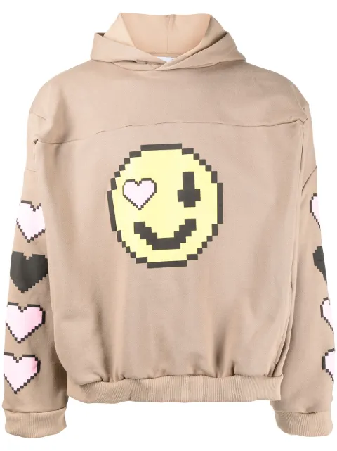 Natasha Zinko pixel-smiley pullover box hoodie 