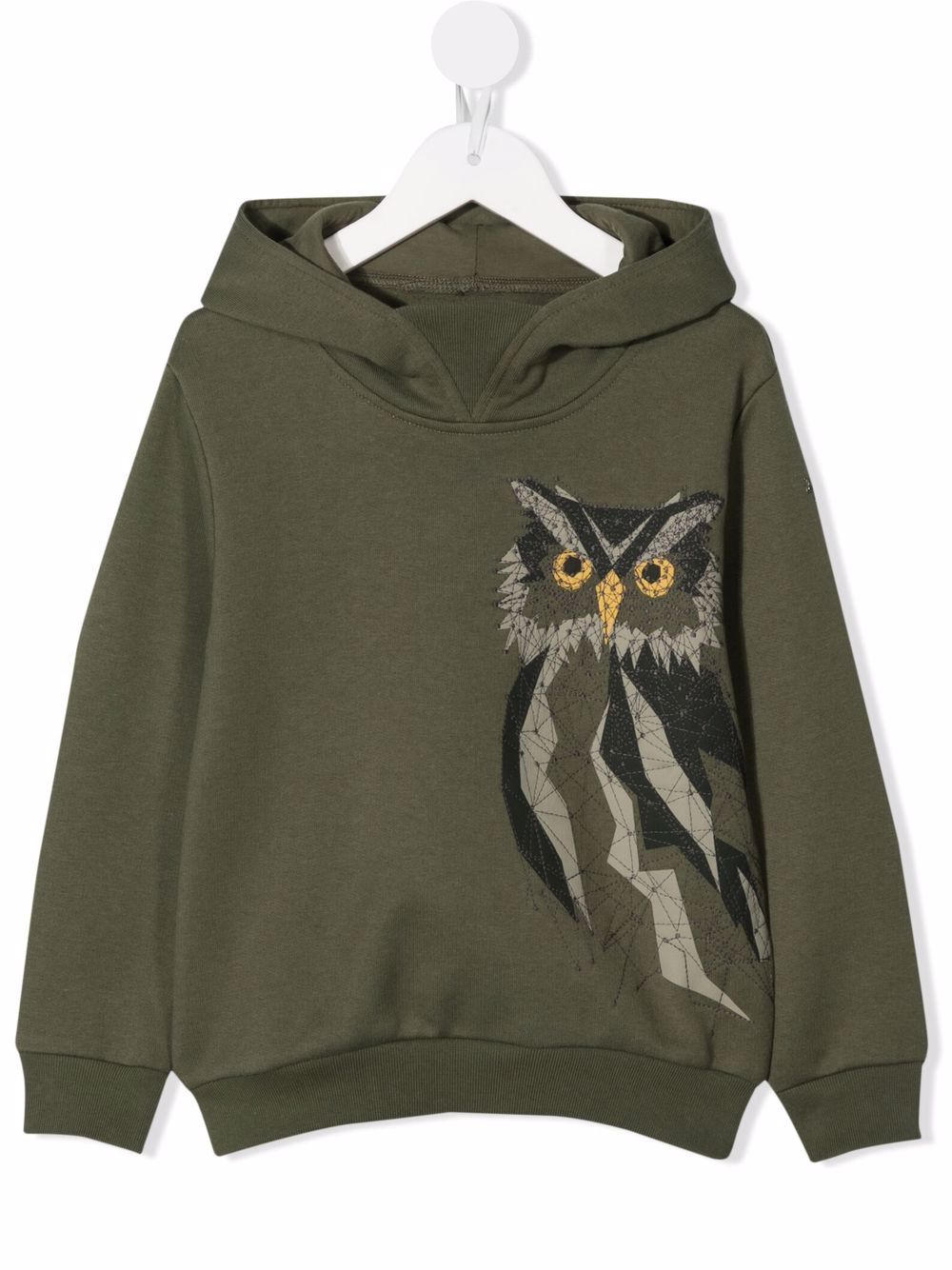 

Il Gufo owl-embroidered cotton hoodie - Green