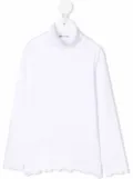Il Gufo fluted-hem long-sleeve top - White