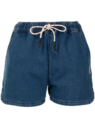 A BATHING APE® logo-patch Denim Shorts 