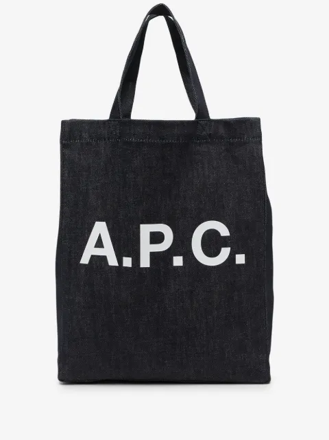 A.P.C. logo-print denim tote 